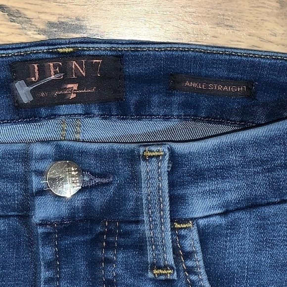 Jen7 for 7 for All Mankind Ankle Straight with Embellished rhinestone hem size 2 - Picture 5 of 9